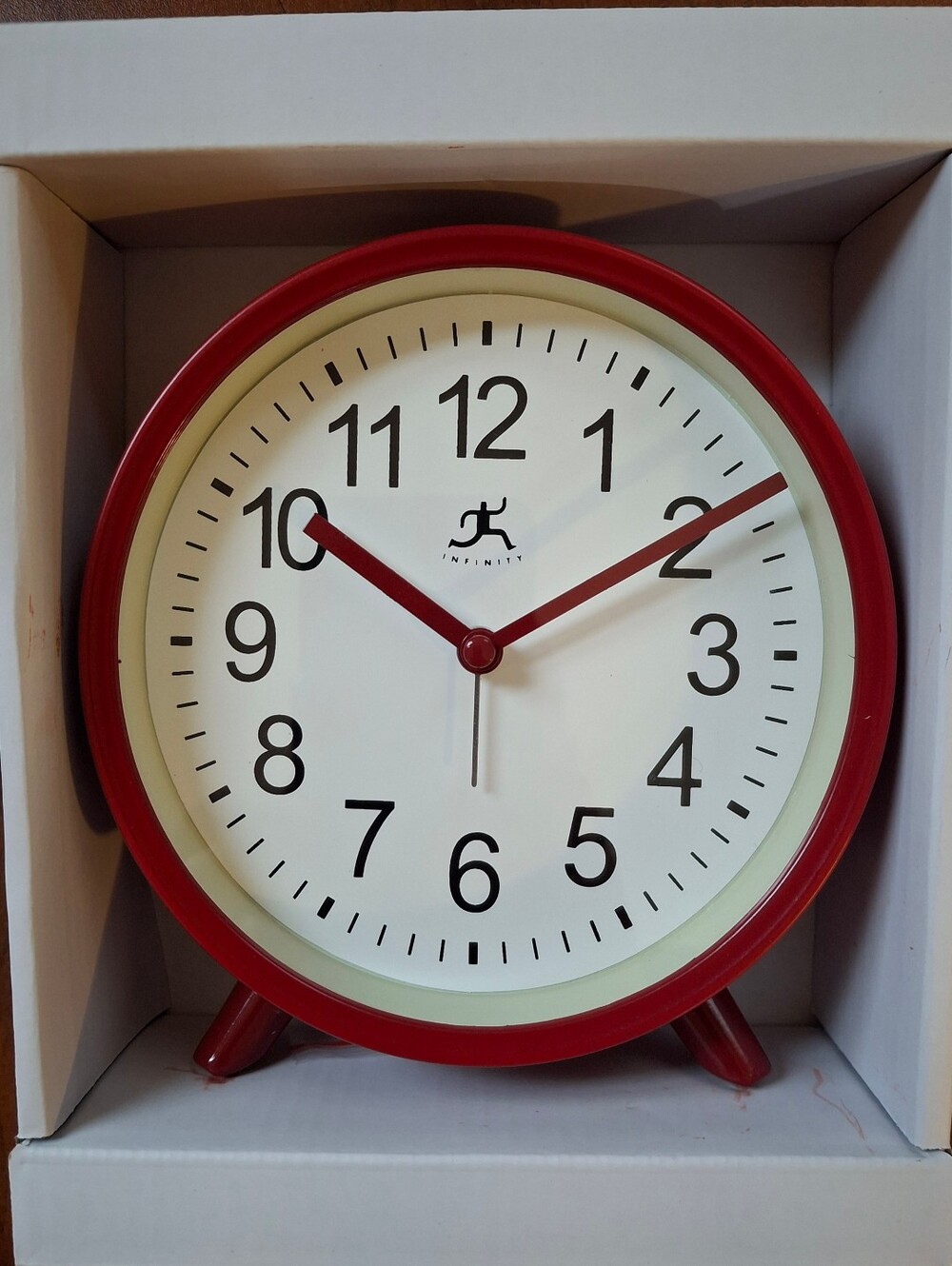 Red Infinity Tabletop Clock  15684RD-4360